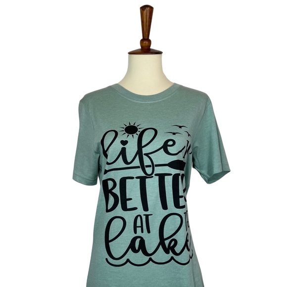Mint Green ‘Life is Better at the Lake’ Graphic Tee - Picture 9 of 14